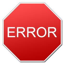 A red stop sign reading "ERROR" representing you can reduce stress by thinking of errors and mistakes as learning opportunities.