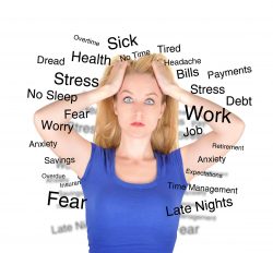 Image of a woman who looks stressed